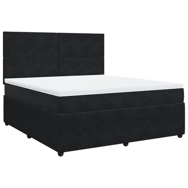 vidaXL Sommier à lattes de lit avec matelas Noir 180x200 cm Velours