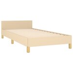 vidaXL Cadre de lit avec tête de lit Crème 100x200 cm Tissu