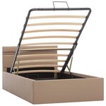 vidaXL Cadre de lit à rangement hydraulique et LED similicuir 90x200cm