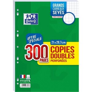 OXFORD - Copies doubles perforées 300 pages seyes - 90g