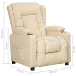 vidaXL Fauteuil inclinable Crème Tissu