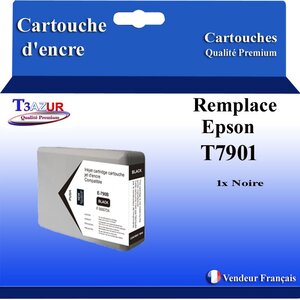 Cartouche Compatible pour Epson T7901 / T7911 (79XL) Noire - T3AZUR