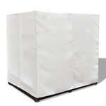 vidaXL Chaise longue d'extérieur avec rideaux Résine tressée Marron