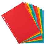 Intercalaires Carte 220g 10 Positions - A4 - Couleurs Assorties - X 25 - Exacompta