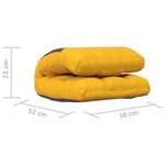 vidaXL Chaise pliable de sol Jaune moutarde Tissu