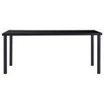 vidaXL Table à manger Noir 180x90x75 cm Verre trempé