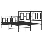 vidaXL Cadre de lit métal avec tête de lit/pied de lit noir 120x190 cm