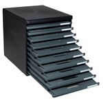 Module De Classement Modulo Ecoblack 10 Tiroirs Ouverts - Gris Foncé - Exacompta