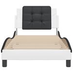 vidaXL Cadre de lit sans matelas blanc et noir 90x200 cm similicuir
