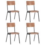 vidaXL Chaises à manger lot de 4 marron contreplaqué solide et acier