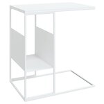 vidaXL Table d'appoint Blanc 55x36x59 5 cm Bois d'ingénierie