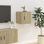 vidaXL Meubles TV muraux 2 Pièces Chêne sonoma 40x34 5x40 cm