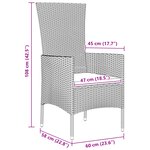 Ensemble de jardin 5 pièces avec coussins en rotin poly beige vidaXL