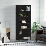 vidaXL Buffet noir 69 5x32 5x180 cm bois d'ingénierie