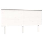 vidaXL Cadre de lit avec tête de lit blanc King Size bois massif