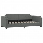 vidaXL Lit de jour avec gigogne et matelas gris foncé 80x200 cm tissu