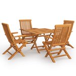 vidaXL Salon de jardin 5 Pièces Bois de teck massif