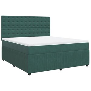 vidaXL Sommier à lattes de lit et matelas Vert foncé 180x200cm Velours