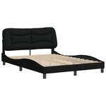 vidaXL Cadre de lit avec tête de lit Noir 120x200 cm Tissu