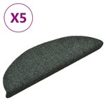 vidaXL Tapis autoadhésifs de marches 5 Pièces Vert 56x17x3 cm Aiguilleté