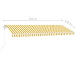 vidaXL Auvent automatique capteur de vent LED 500x350cm Jaune et blanc