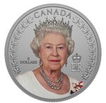 Pièce de monnaie 5 Dollars Canada Portrait de la reine Elisabeth II 2022 – Argent BE mat