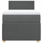 vidaXL Sommier à lattes de lit avec matelas Gris foncé 100x200cm Tissu
