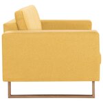 vidaXL Canapé à 3 places tissu jaune