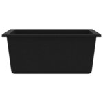 vidaXL Évier de cuisine avec trou de trop-plein Noir Granit