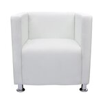 vidaXL Fauteuil cube blanc simili cuir