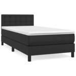 vidaXL Sommier à lattes de lit avec matelas Noir 100x200 cm Similicuir
