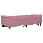vidaXL Lit de jour avec gigogne et tiroirs rose 80x200 cm velours
