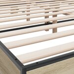 vidaXL Cadre de lit chêne sonoma 150x200 cm bois d'ingénierie et métal