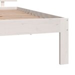 vidaXL Cadre de lit Blanc Bois massif 90x190 cm Simple