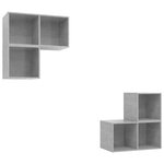 vidaXL Ensemble de meubles TV 4 Pièces Gris béton Bois d'ingénierie