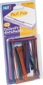 Lot 12 Relieurs universels en plastique semi-rigide 10 cm Violet/Rouge/Noir/Bleu FAST