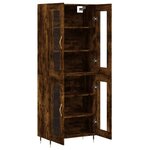 vidaXL Buffet haut Chêne fumé 69 5x34x180 cm Bois d'ingénierie