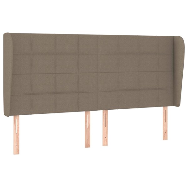 vidaXL Tête de lit avec oreilles Taupe 163x23x118/128 cm Tissu