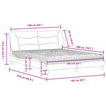 vidaXL Lit avec matelas crème 160x200 cm tissu