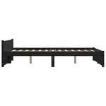 vidaXL Cadre de lit Noir Bois massif 135x190 cm Double