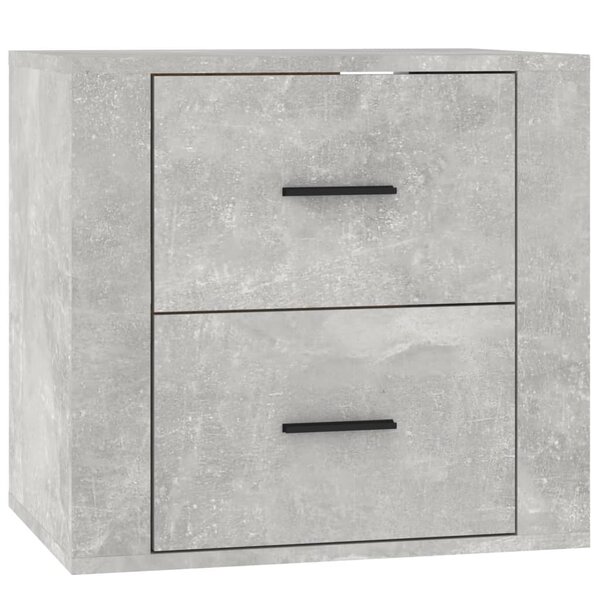 vidaXL Table de chevet murale Gris béton 50x36x47 cm