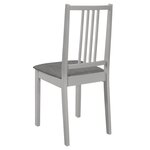 vidaXL Chaises à manger avec coussins lot de 2 gris bois solide