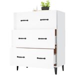 vidaXL Buffet Blanc brillant 69 5x34x90 cm Bois d'ingénierie