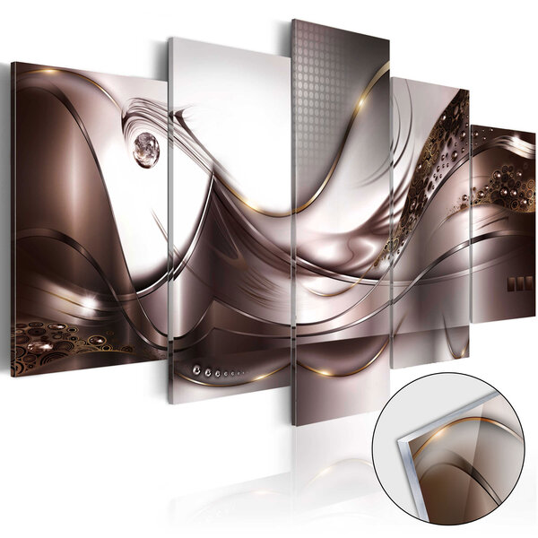 Tableau sur verre acrylique - golden storm [glass] l x h en cm 100x50