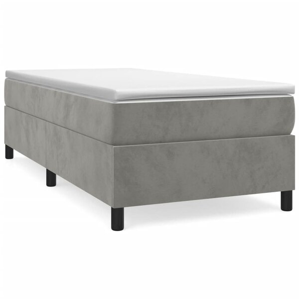 vidaXL Cadre de lit Gris clair 100x200 cm Velours