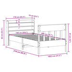 vidaXL Cadre de lit sans matelas blanc 100x200 cm bois de pin massif