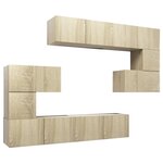vidaXL Ensemble de meubles TV 8 Pièces Chêne sonoma Bois d'ingénierie