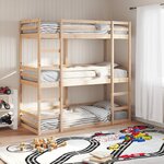 vidaXL Lit superposé triple 80x200 cm bois de pin massif
