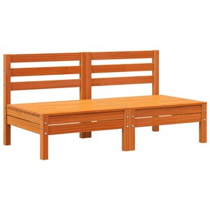 vidaXL Canapés de jardin sans accoudoirs 2 Pièces cire marron bois massif