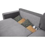Canapé d'angle convertible réversible 3-4 places - velours côtelé Anthracite - Coffre de rangement - 224 x 155 x 85 cm